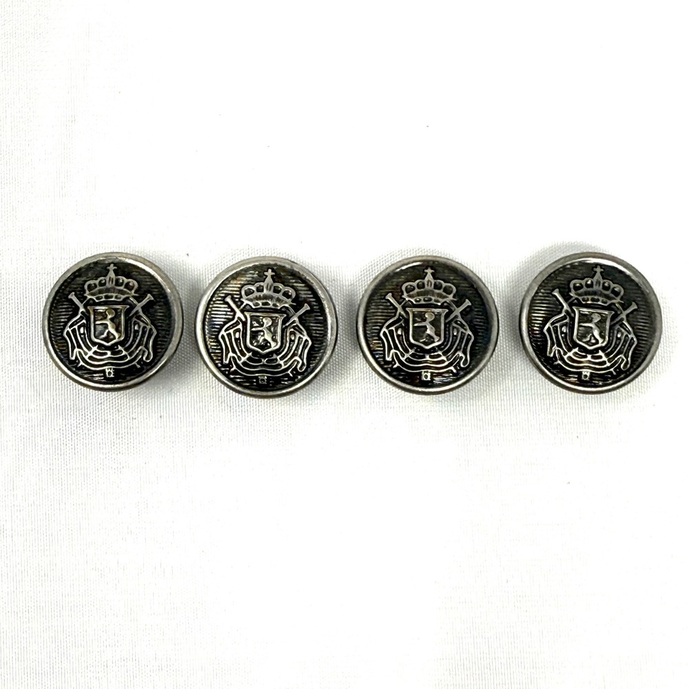 4 Michael Kors Silver Tone Metal Shank Blazer‎ Sleeve Replacement Buttons 15mm